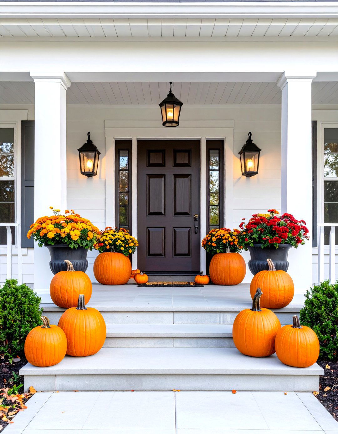 The Symmetrical Elegance Front Porch - 30 fall front porch ideas