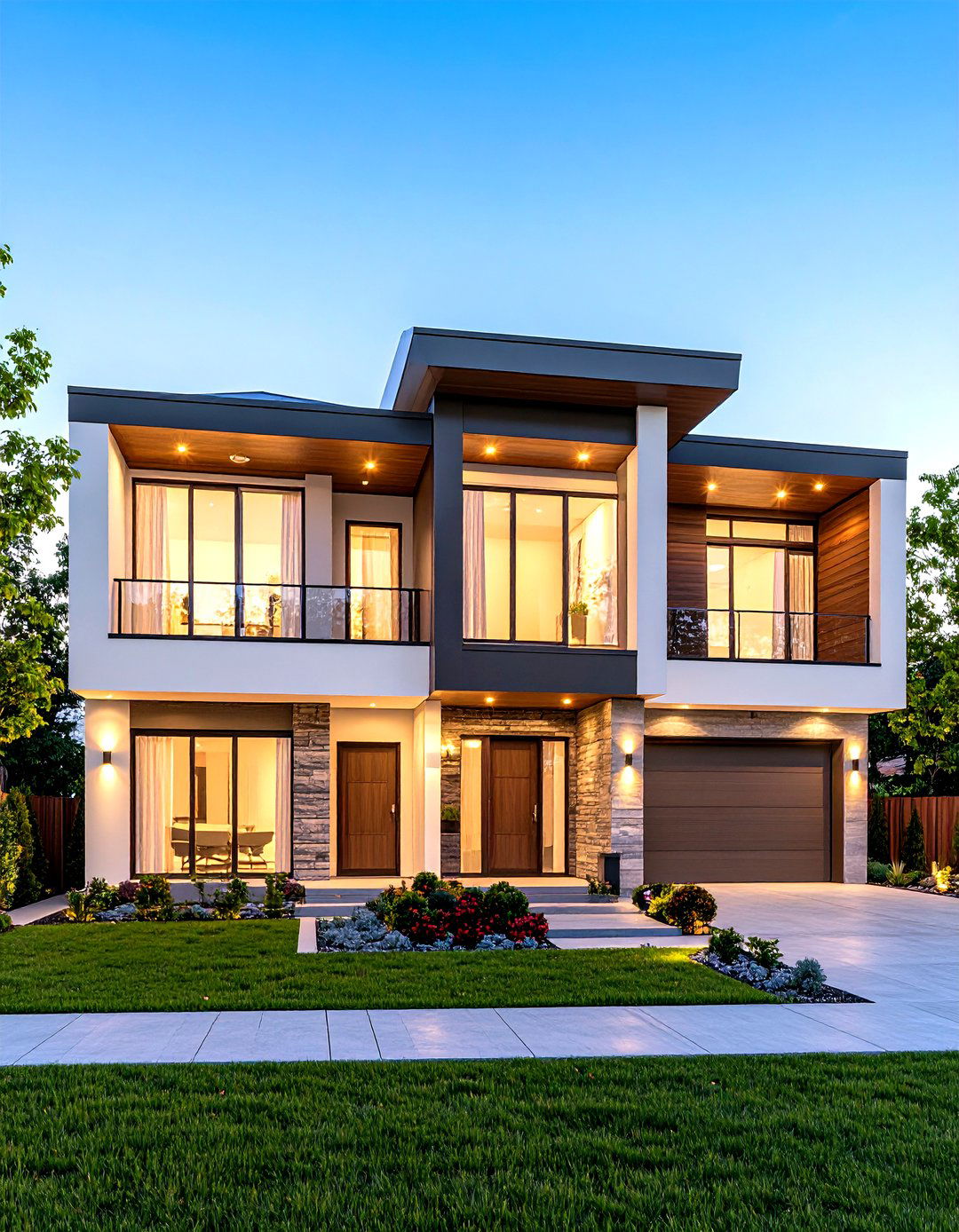 The Symmetrical Facade Duplex - 30 duplex house design ideas