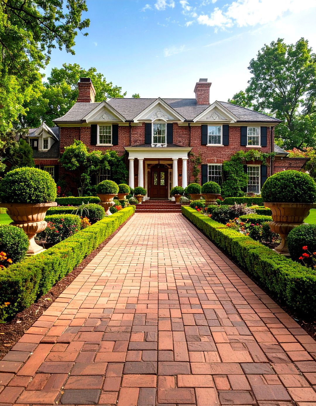 The Symmetrical Formal Front Landscape - 30 front landscape ideas