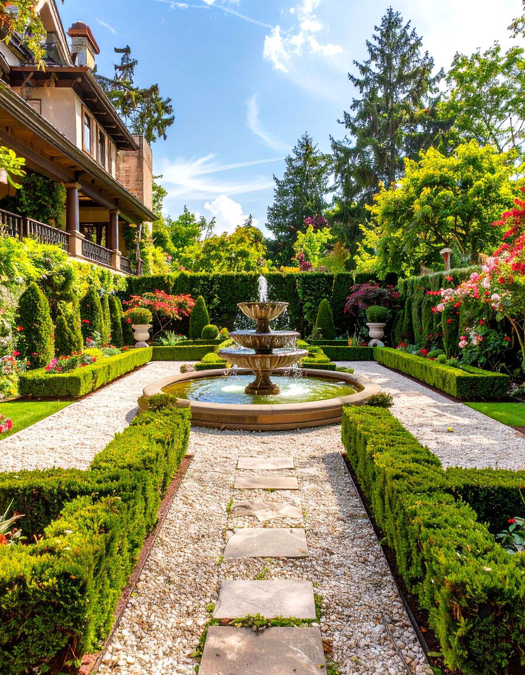 The Symmetrical Formal Garden Backyard - 30 outdoor backyard ideas