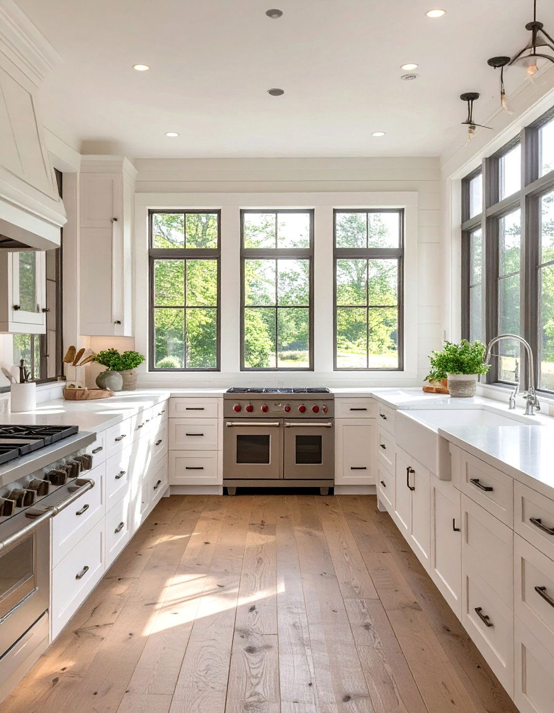 The Symmetrical Layout Farmhouse Kitchen - 30 ai modern farmhouse kitchen ideas