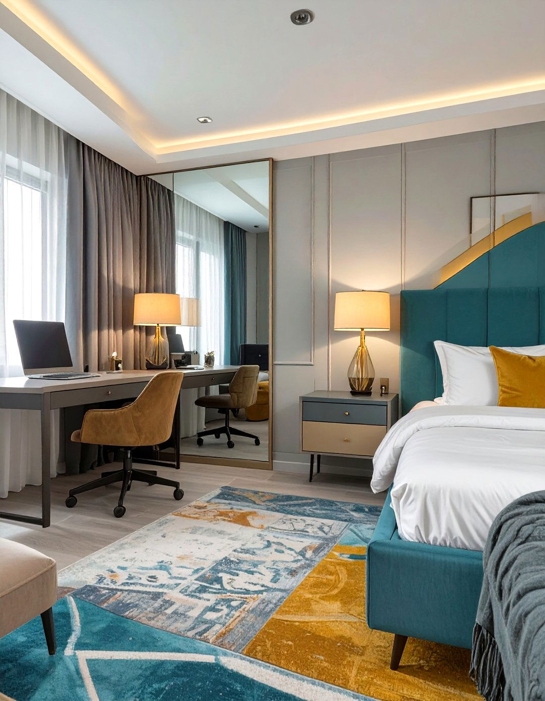 The Symmetrical Office Bedroom Design - 30 office bedroom ideas