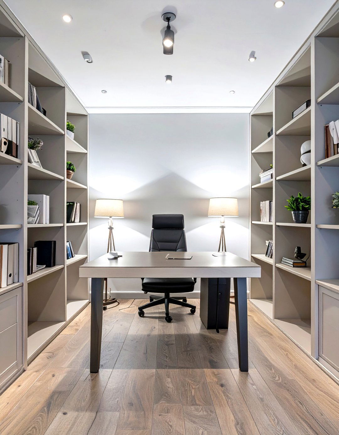 The Symmetrical Small Office Design - 30 modern small office interior design ideas