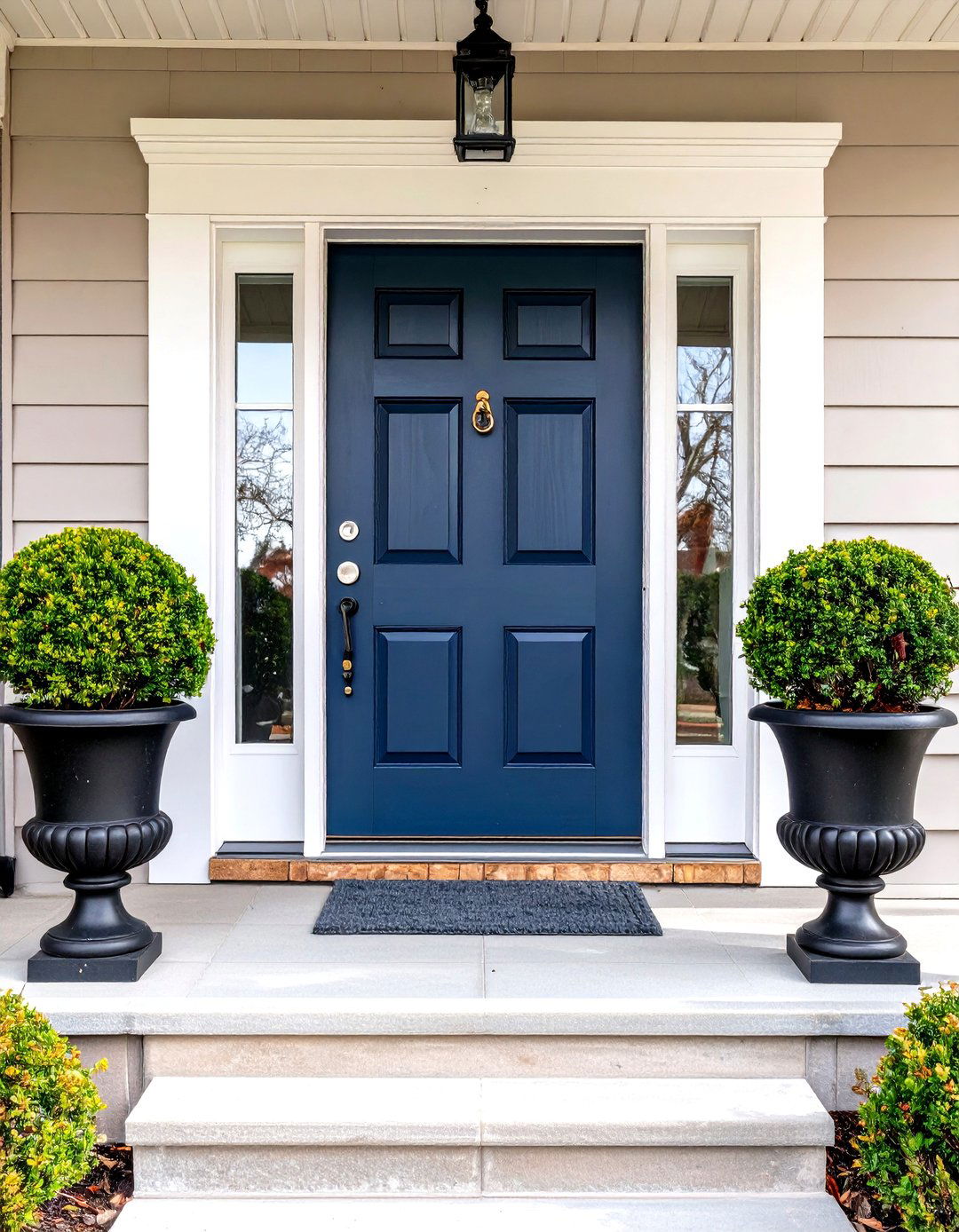 The Symmetrical Statement Porch - 30 curb appeal small front porch ideas on a budget