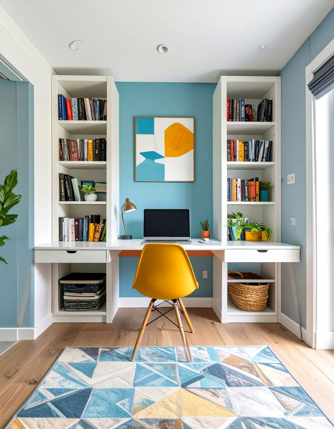 The Symmetrical Twin Shelving Home Office - 30 ikea home office ideas