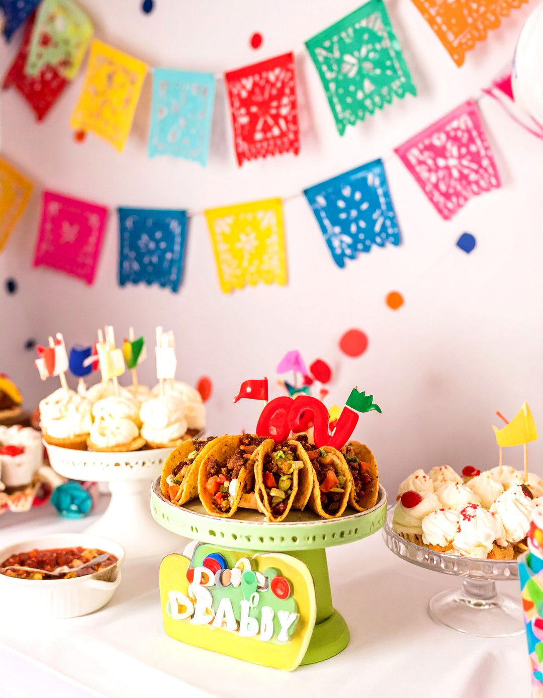 The Taco Bout a Baby Fiesta Dessert Bar - 30 baby shower dessert ideas