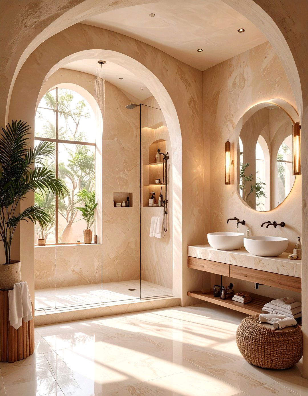 The Tadelakt Plaster Walk in Shower - 30 bathroom walk in shower ideas