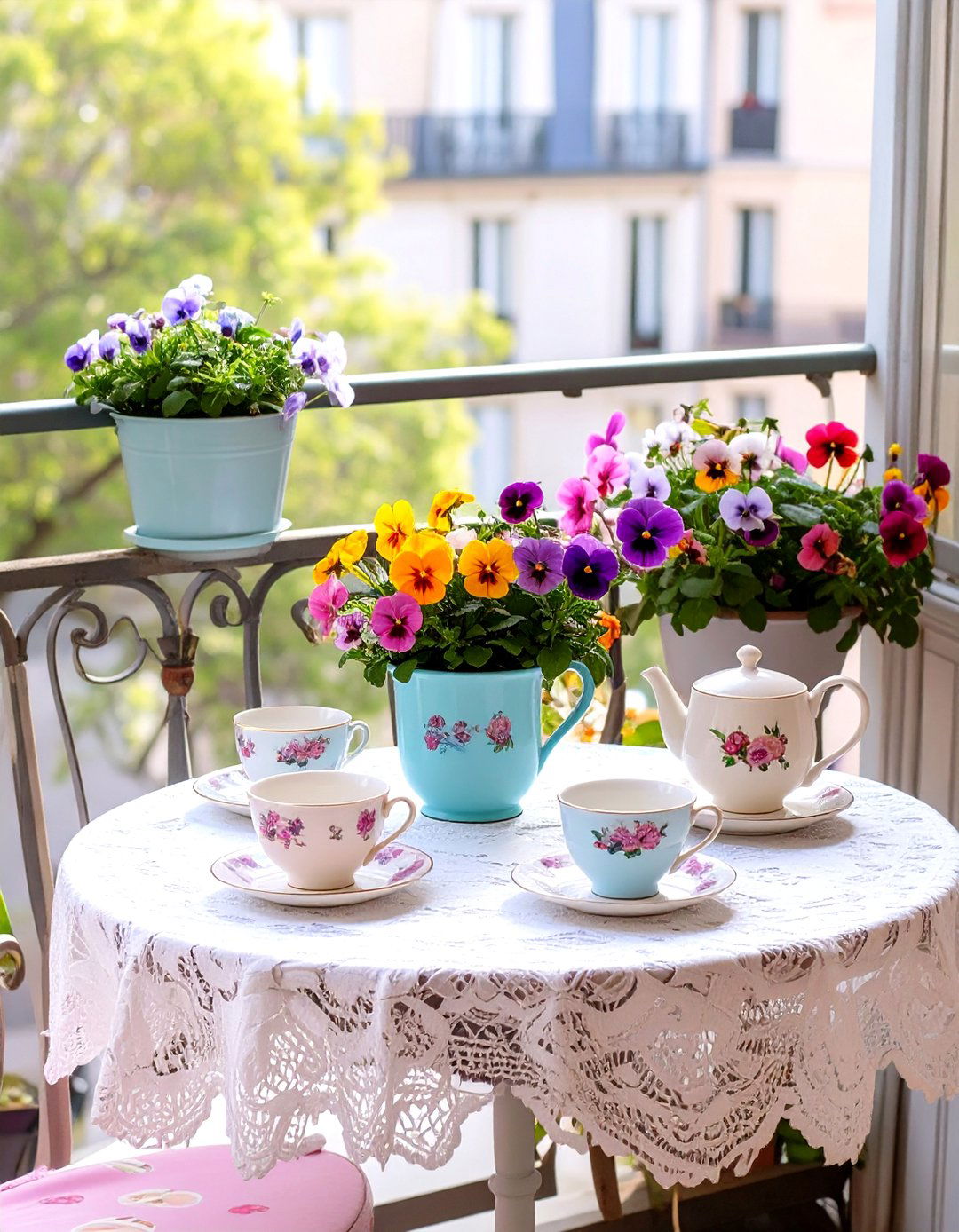 The Tea Party Balcony Garden - 30 balcony garden ideas