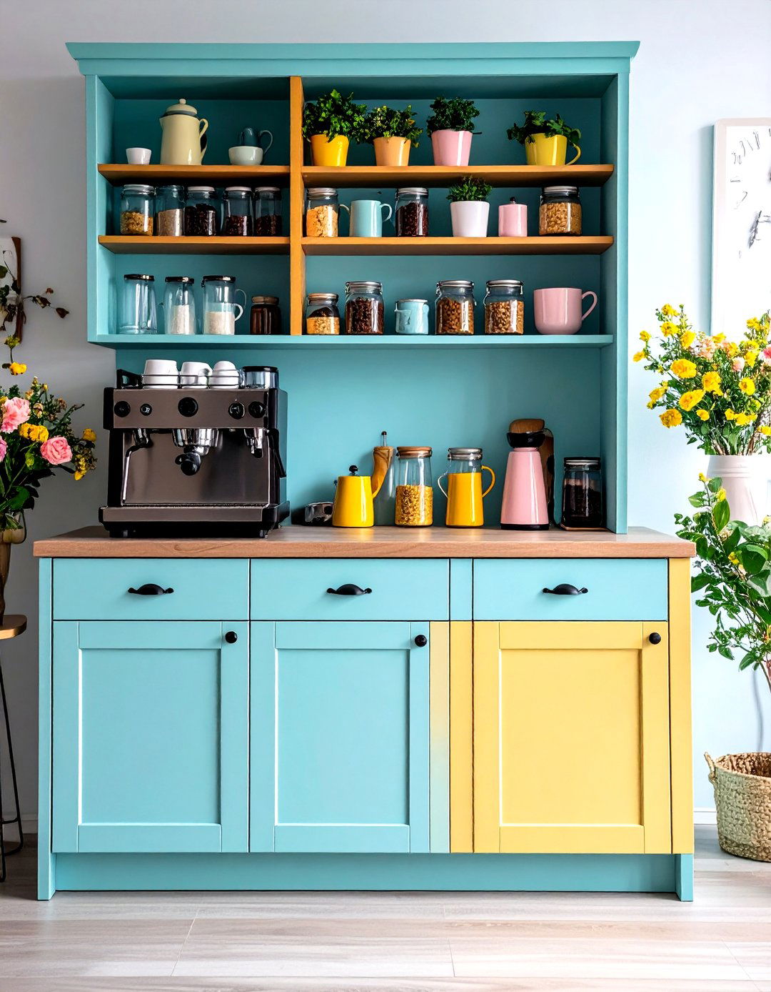 The Tea and Coffee Station Cabinet - 30 kitchen cabinet organization ideas