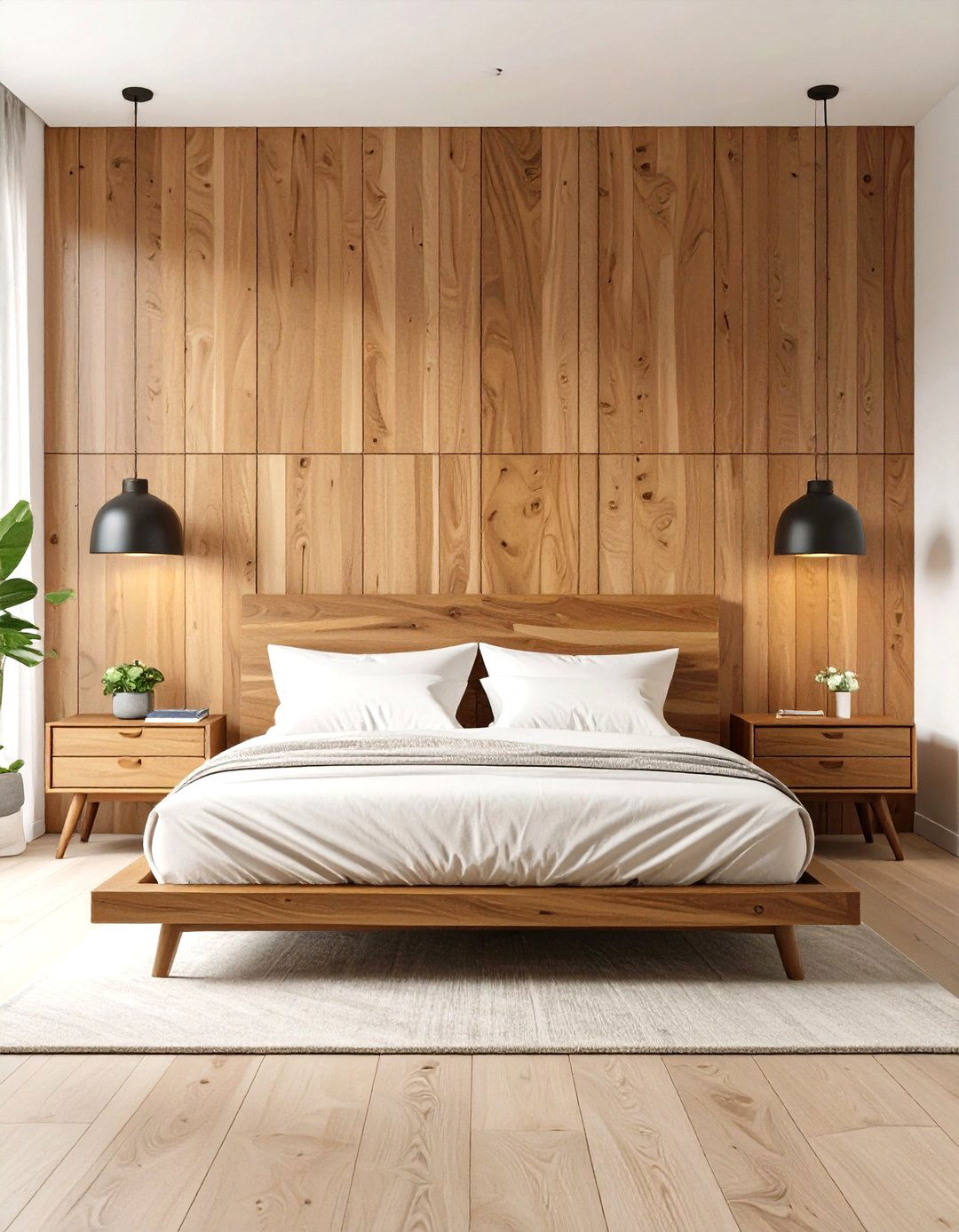The Teak Paneled Wall Bedroom - 30 mid century modern bedroom ideas