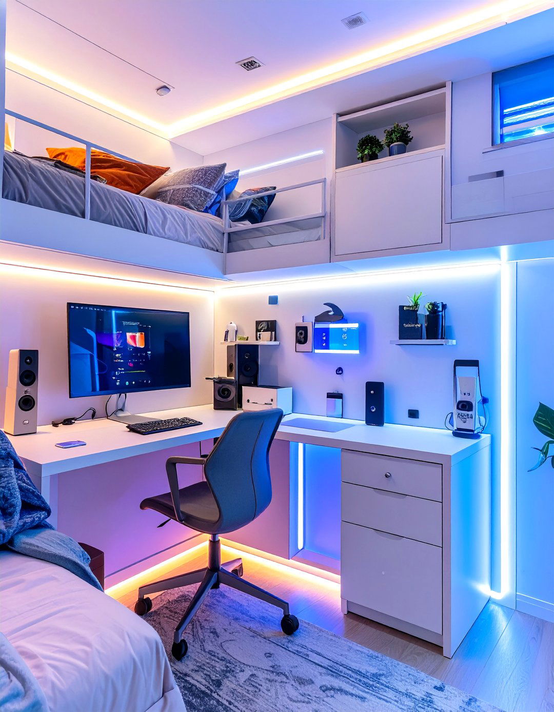 The Tech Forward Smart Dorm Room - 30 dorm room decorating ideas