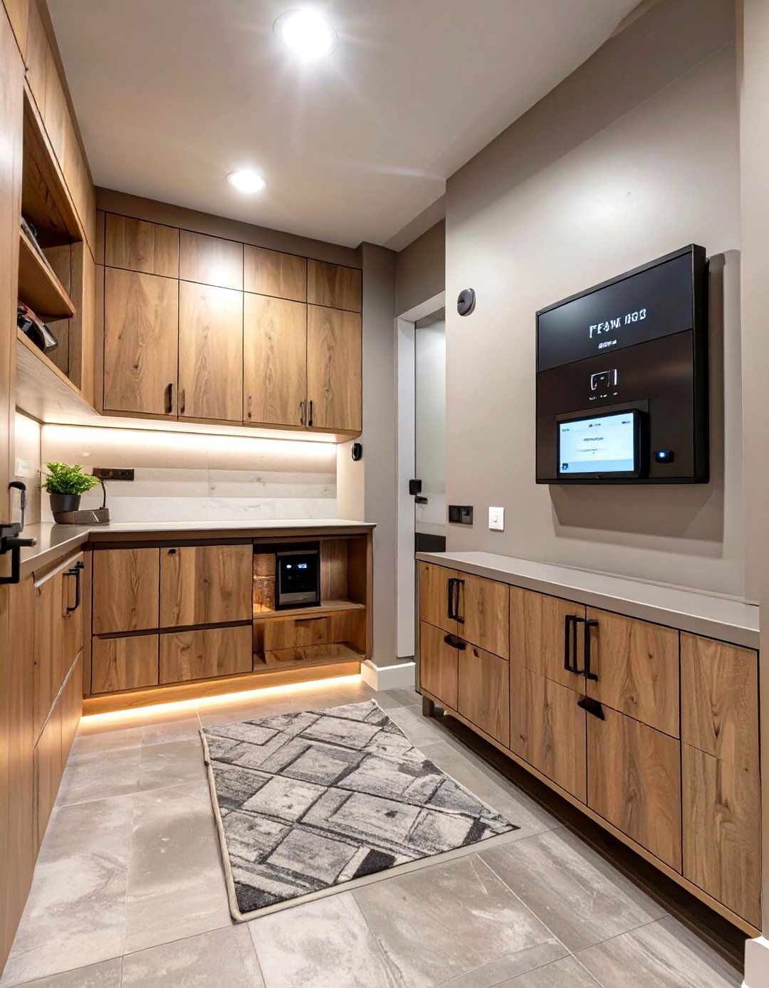The Tech Integrated Smart Garage Mudroom - 30 garage mudroom ideas