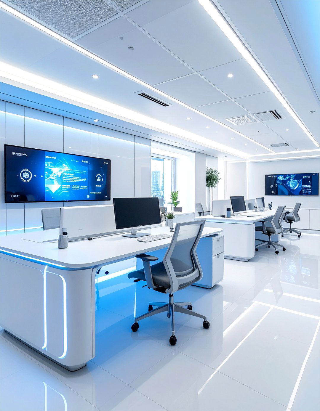 The Tech Integrated Smart Office - 30 modern office interior design ideas