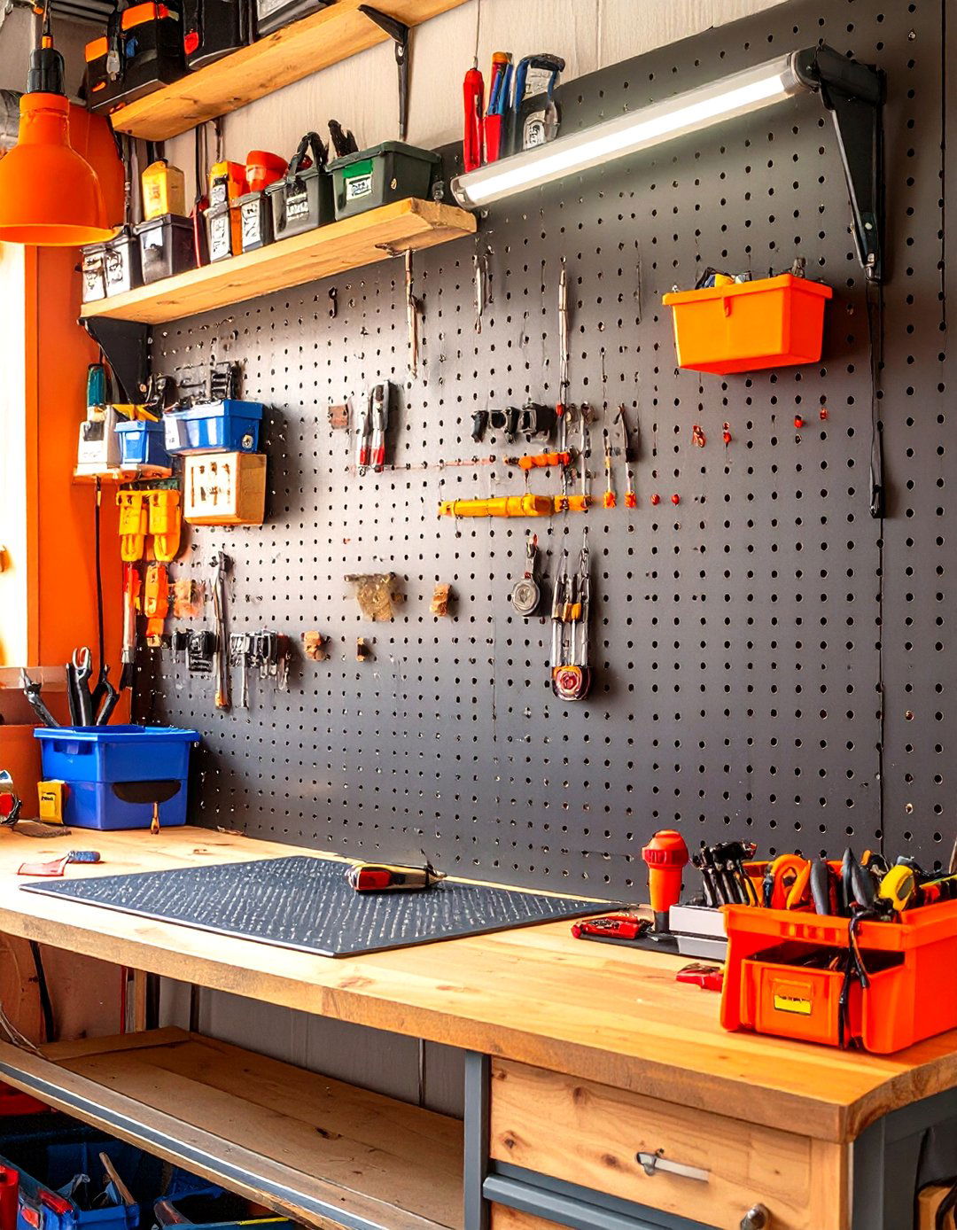 The Tech and Electronics Workbench Pegboard - 30 garage pegboard ideas
