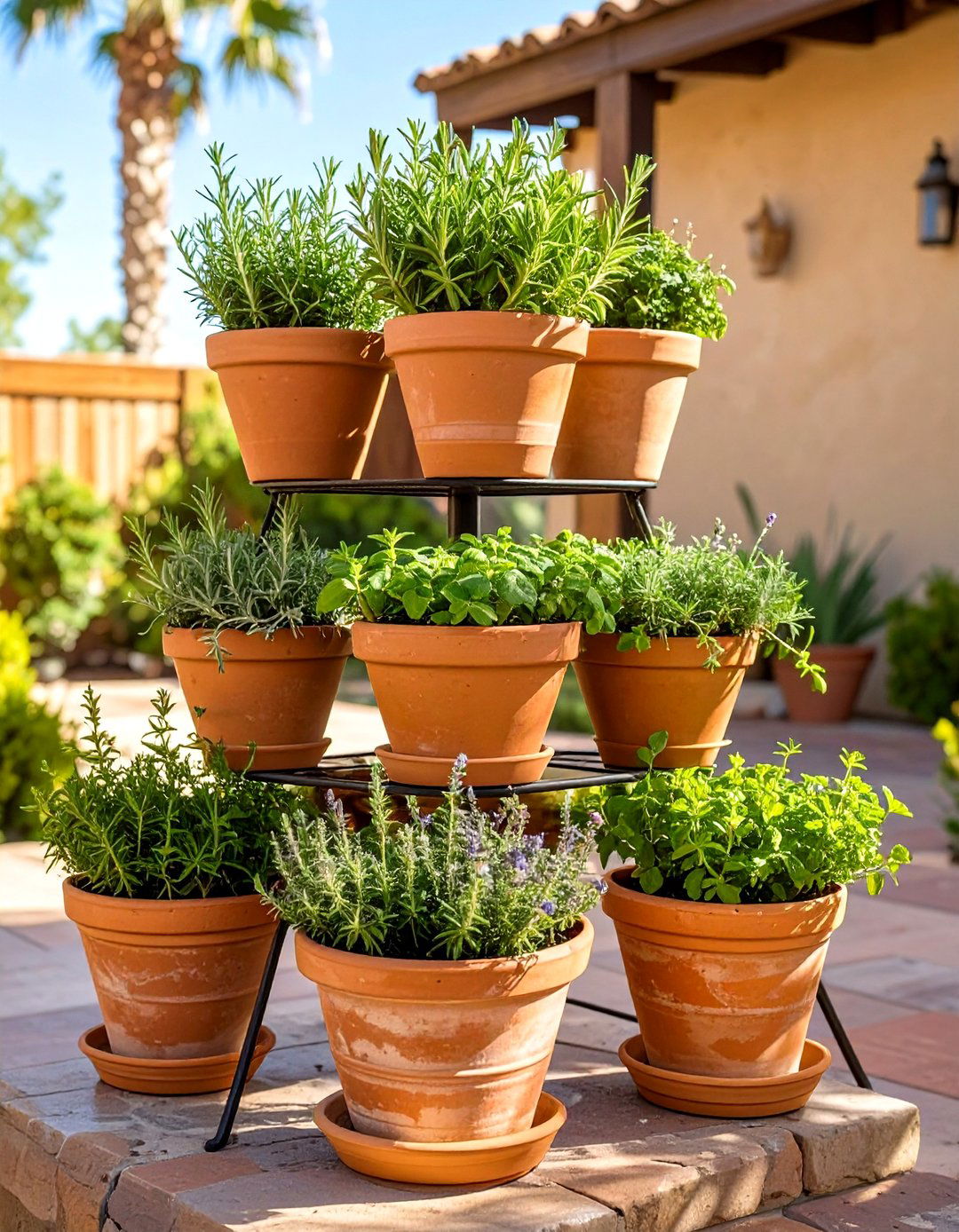 The Terracotta Pot Herb Garden - 30 arizona backyard ideas on a budget