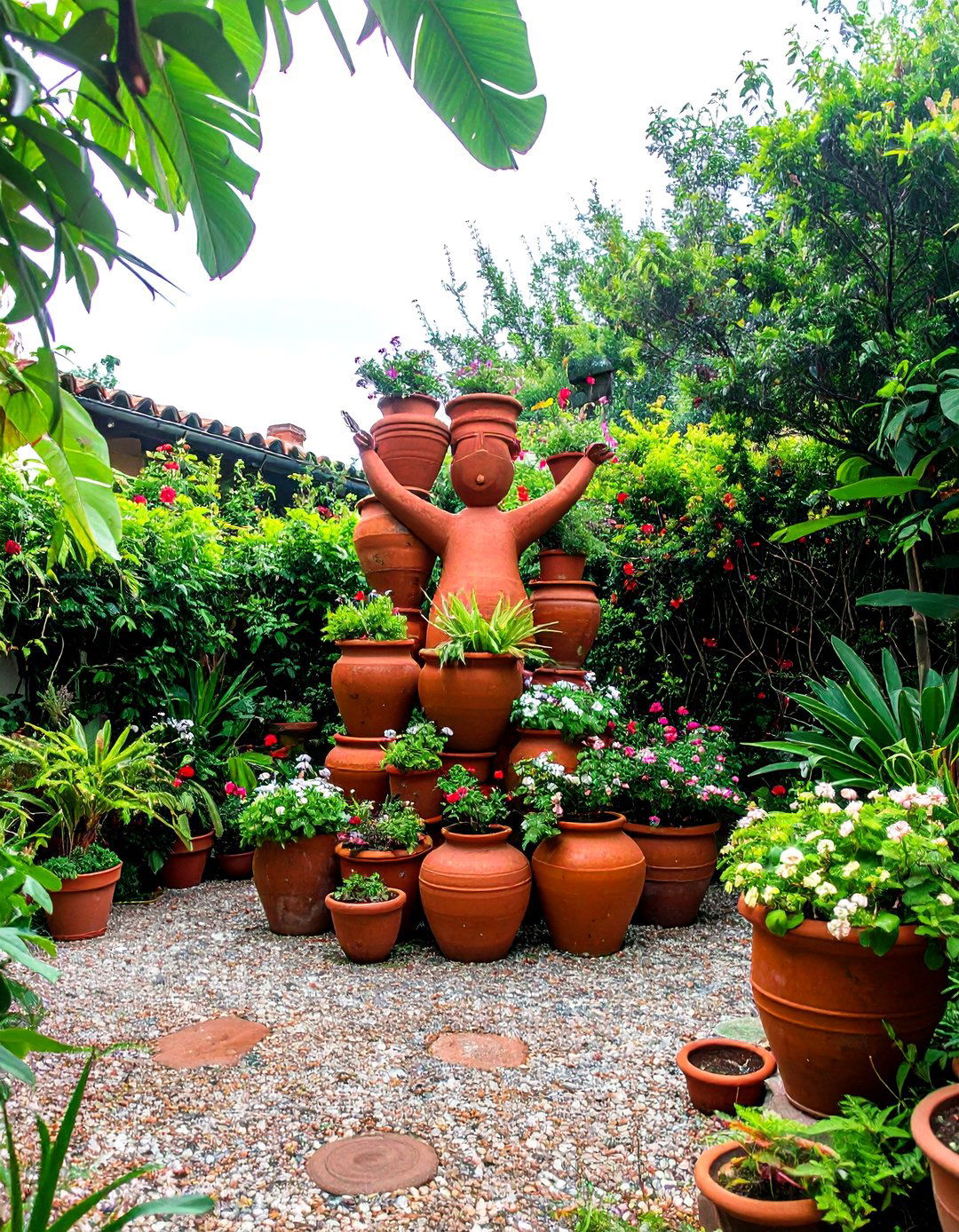 The Terracotta Pot Sculpture Garden - 30 garden art ideas