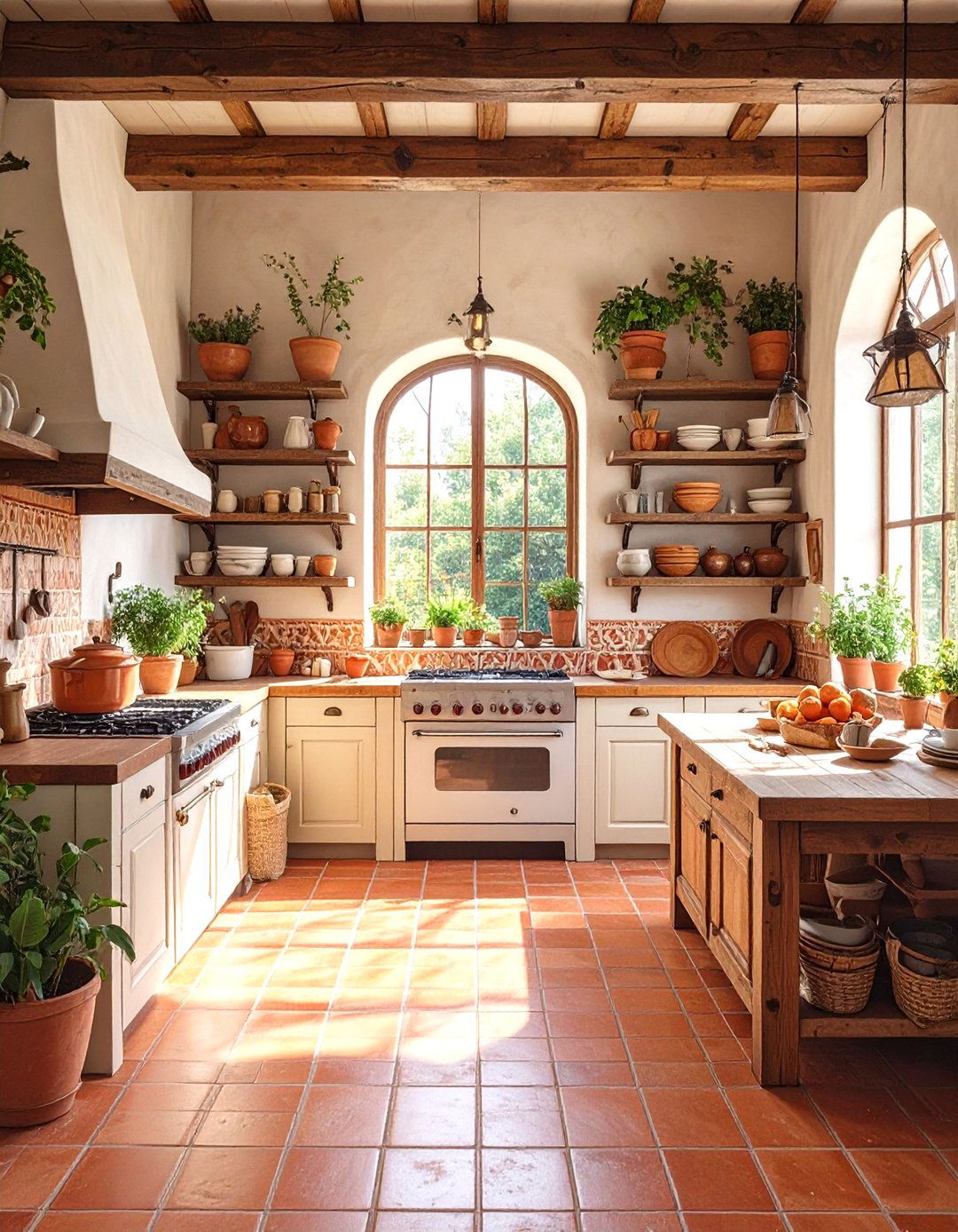 The Terracotta Tiled Kitchen - 30 best eco-friendly home decor ideas
