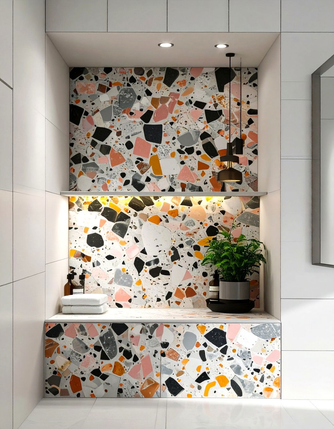 The Terrazzo Bathroom Niche - 30 bathroom niche ideas
