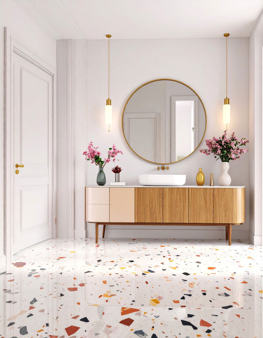 The Terrazzo Floored Entryway - 30 1950s interior design ideas
