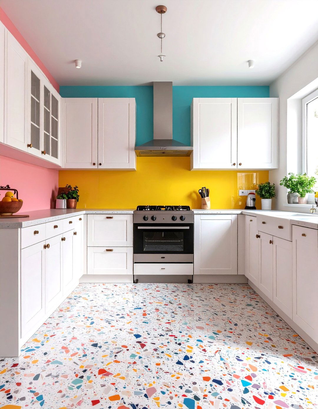 The Terrazzo Flooring Kitchen - 30 80s interior design ideas