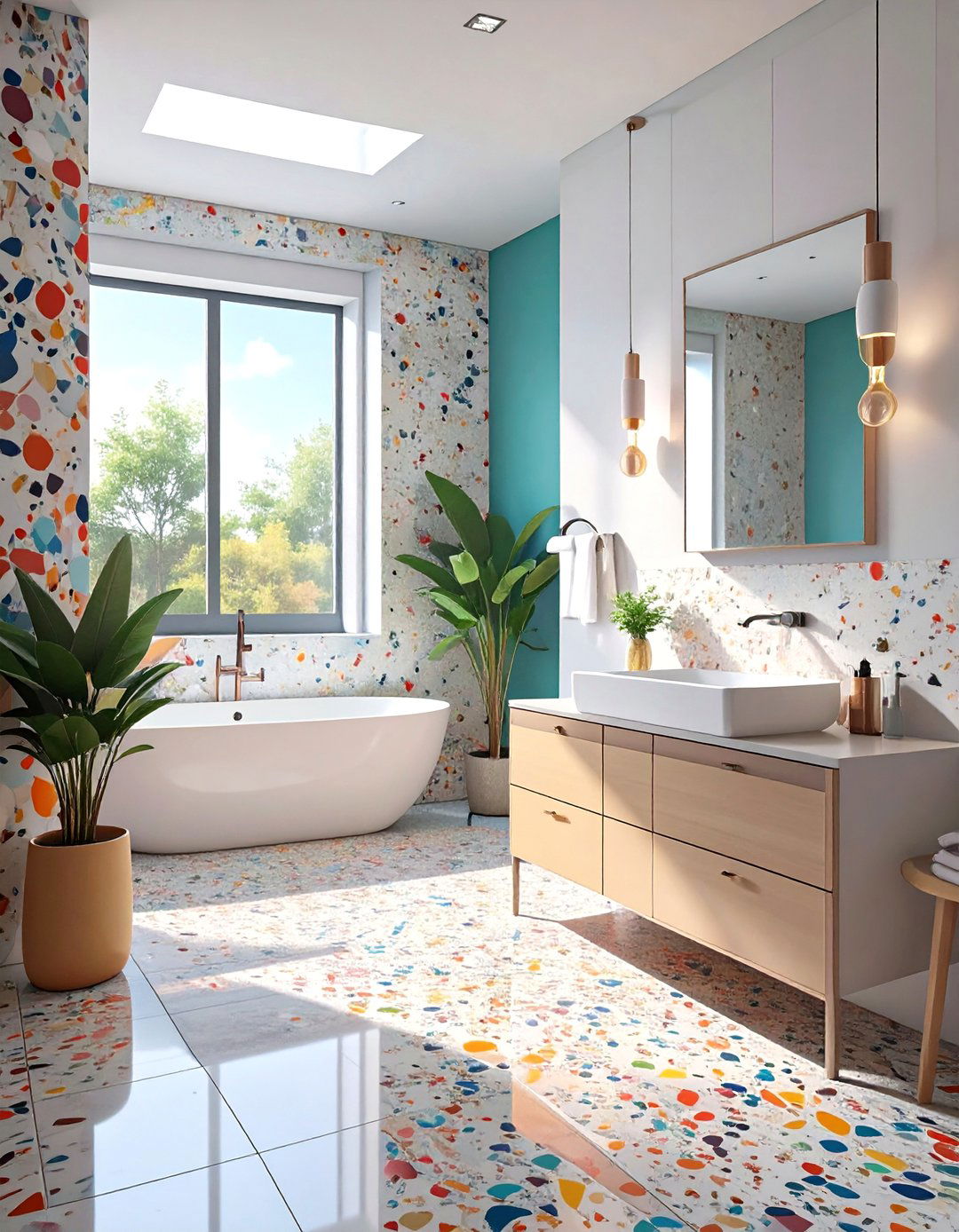 The Terrazzo Fun Bathroom - 30 bathroom update ideas