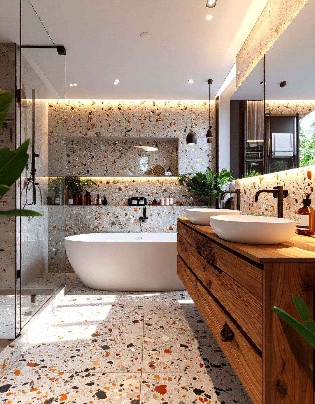 The Terrazzo Recycled Stone Bathroom - 30 interior design with sustainable materials ideas