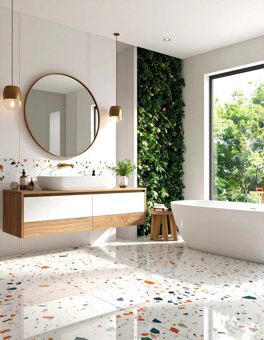 The Terrazzo Tile Bathroom - 30 large bathroom ideas