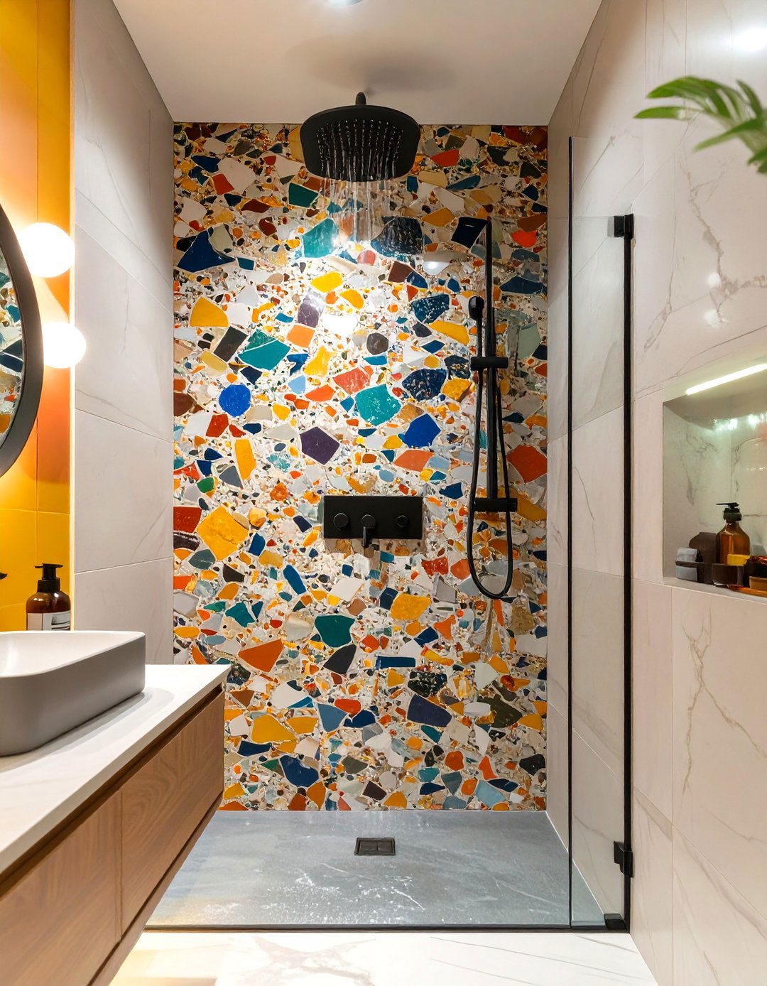 The Terrazzo Tile Bathroom Feature - 30 bathroom shower remodel ideas