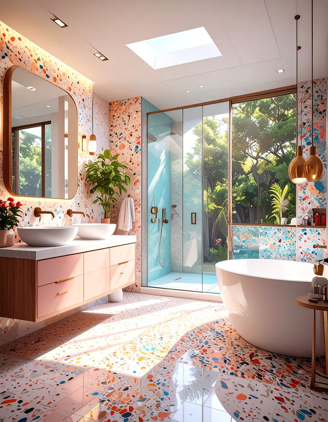 The Terrazzo Tiled Master Bathroom - 30 luxury modern luxury master bathroom ideas