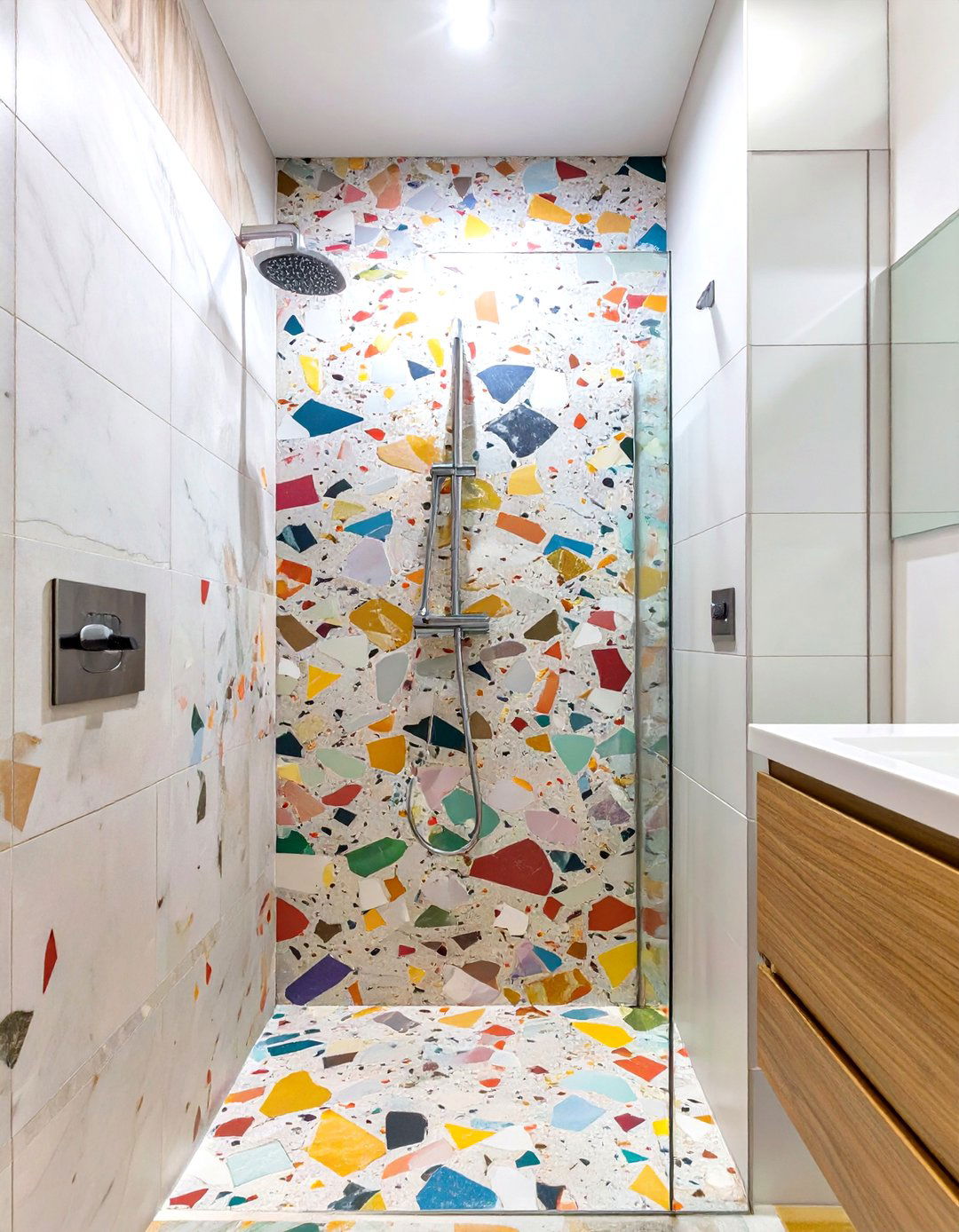The Terrazzo Tiled Shower - 30 modern shower ideas
