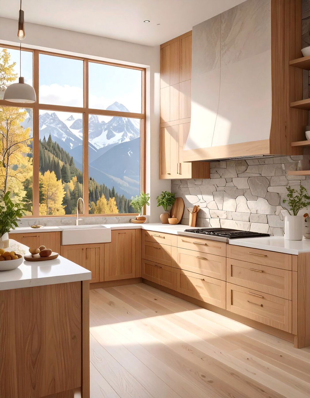 The Textural Kitchen with Split Face Stone - 30 backsplash ideas for kitchen
