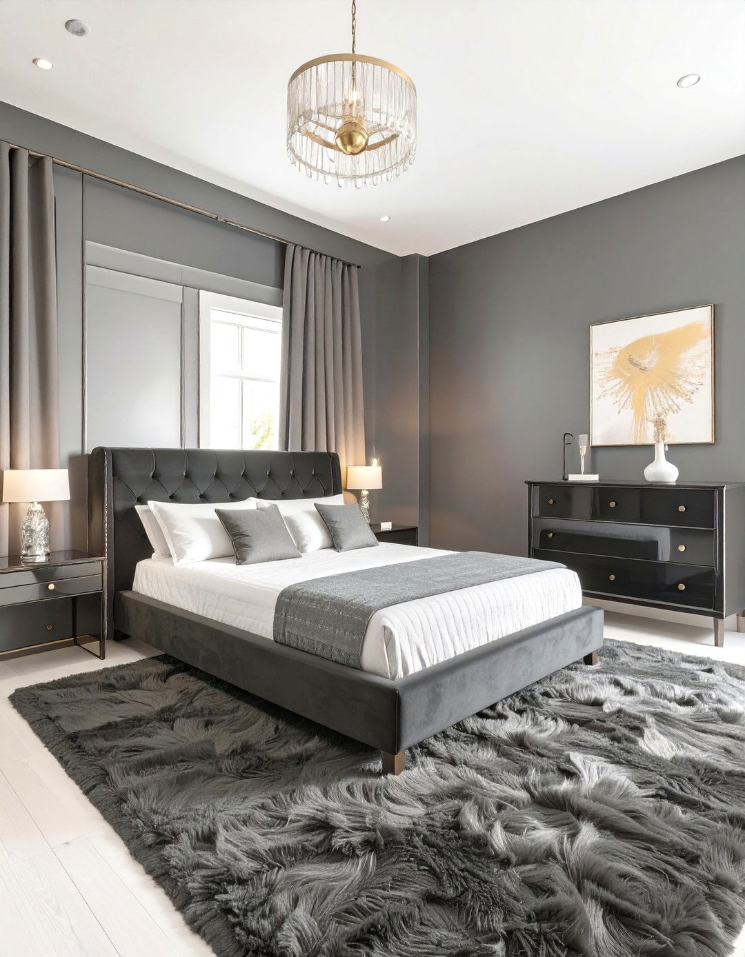 The Textured Black on Black Bedroom - 30 dark bedroom ideas