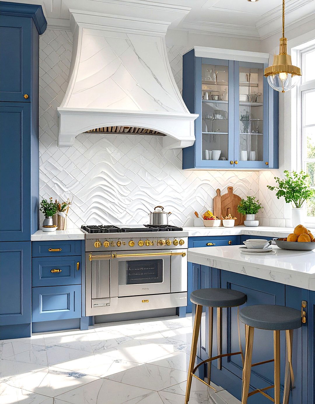 The Textured D Tile Kitchen - 30 modern kitchen backsplash ideas