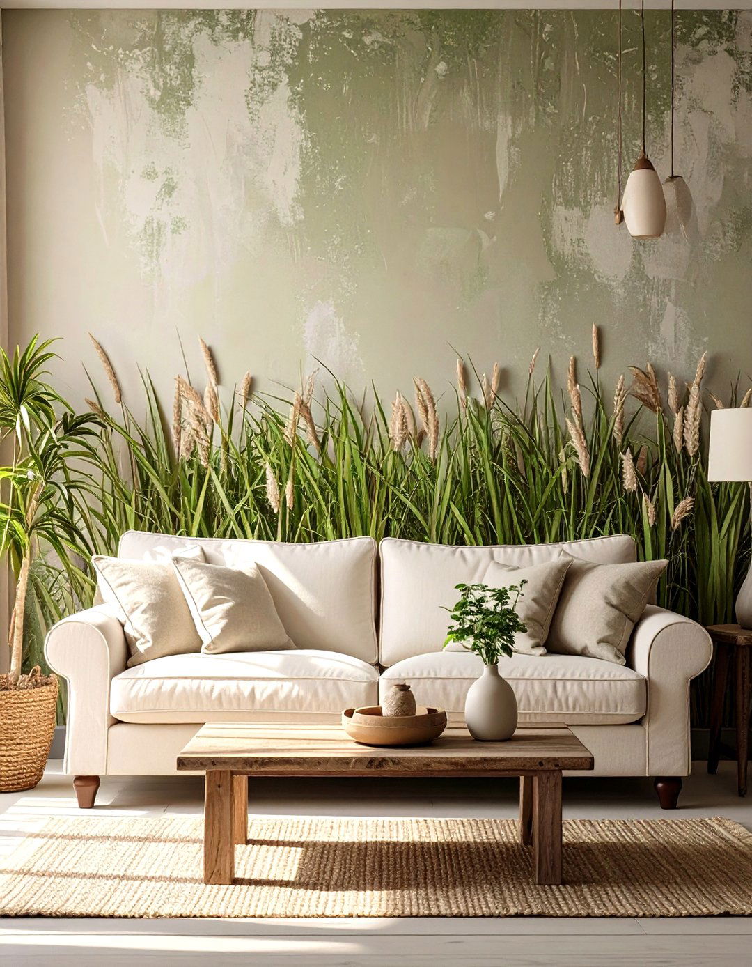 The Textured Grasscloth Application - 30 creative living room wall decor ideas