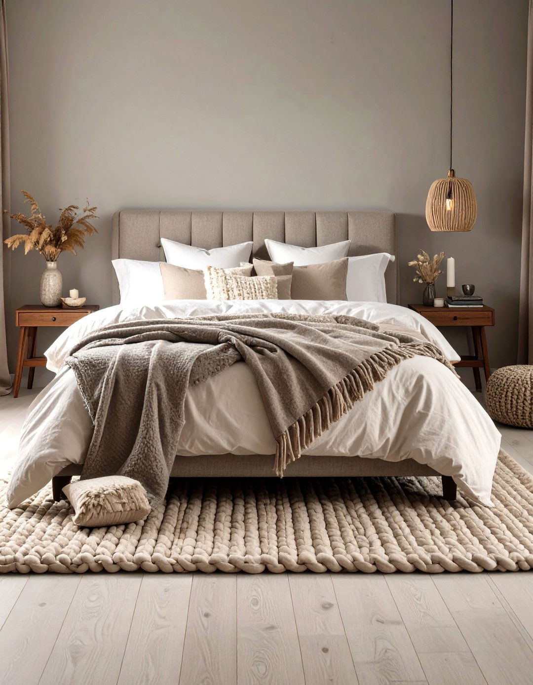 The Textured Greige Bedroom - 30 cozy moody bedroom ideas