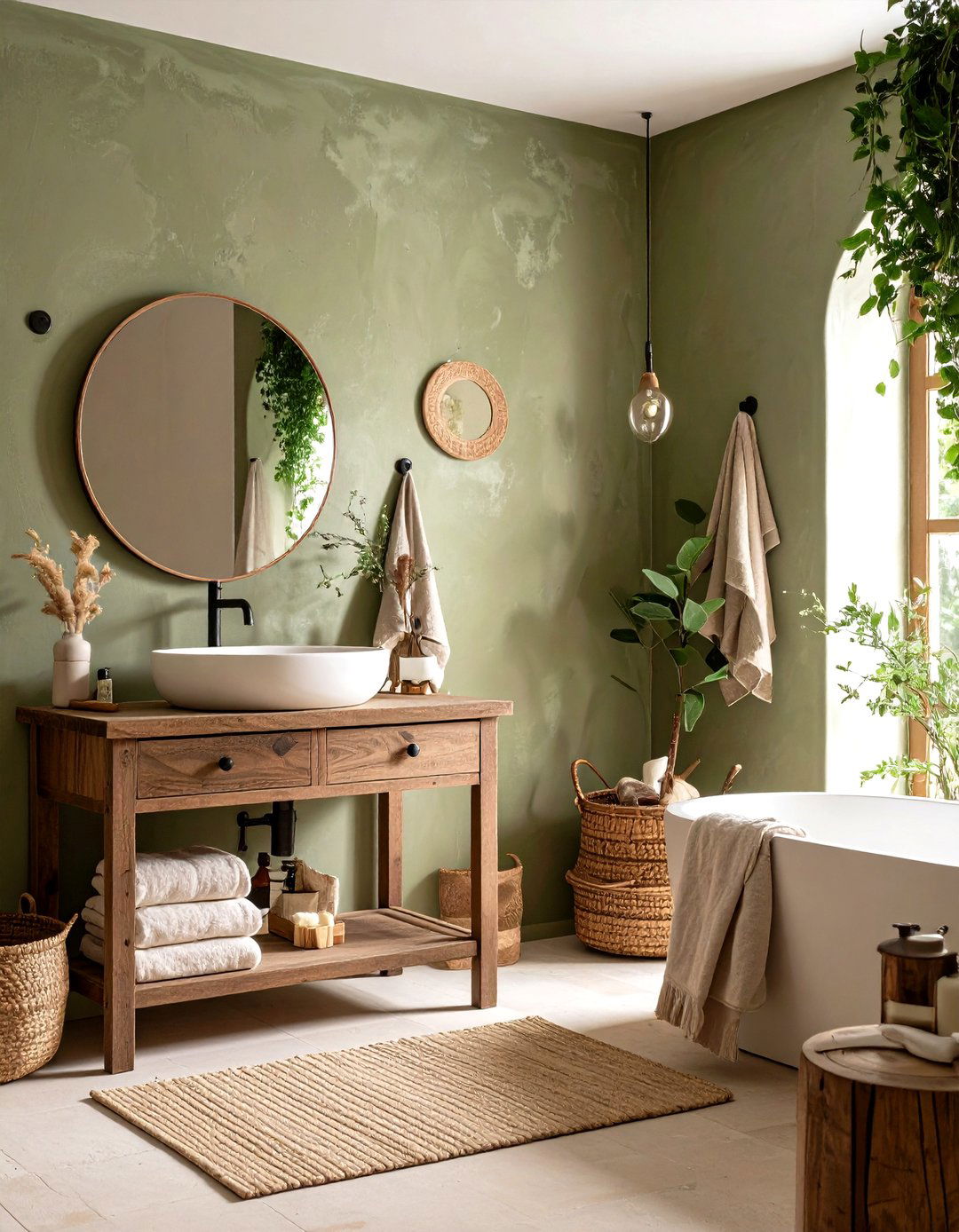 The Textured Limewash Bathroom - 30 earthy bathroom ideas