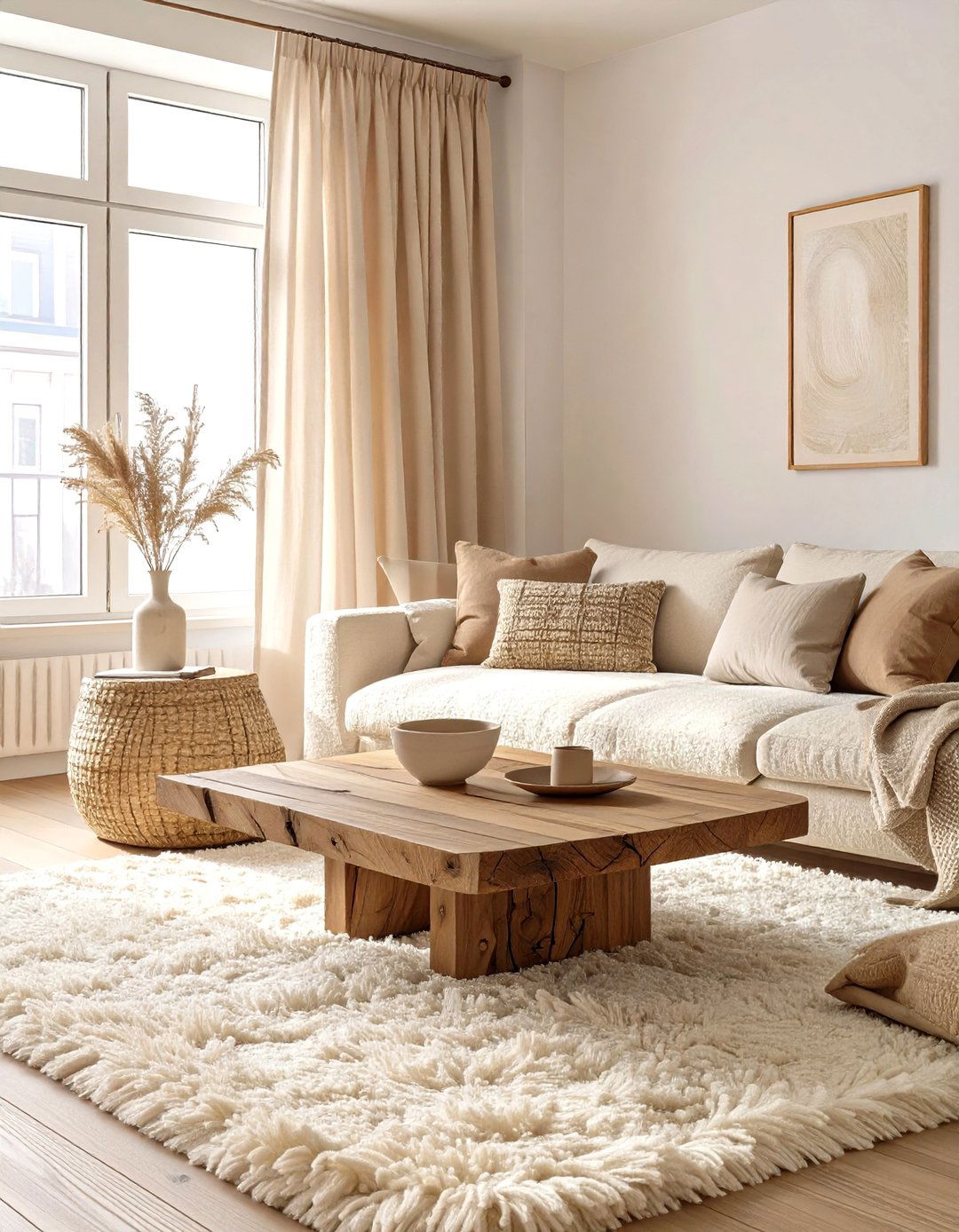 The Textured Neutral Living Room - 30 apartment small living room ideas