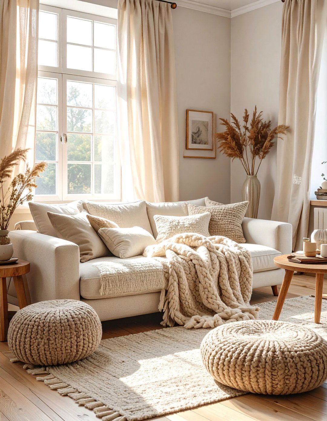 The Textured Neutral Palette Lounge - 30 danish interior design ideas