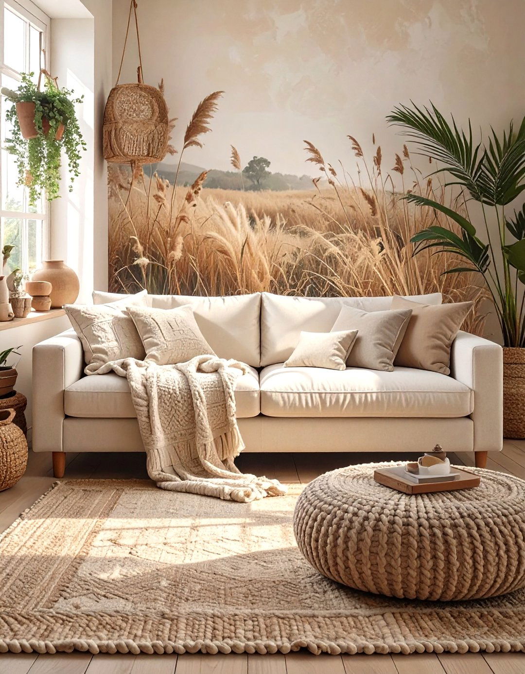 The Textured Neutral Paradise - 30 beige couch living room ideas
