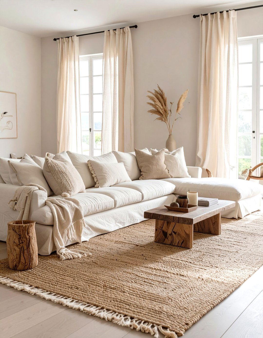 The Textured Neutrals Long Living Room - 30 long living room ideas