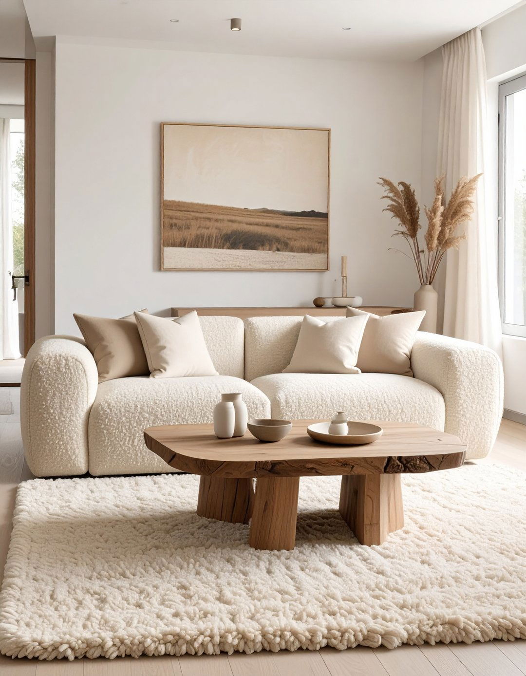 The Textured Neutrals Minimalist Living Room - 30 minimalist interior design ideas