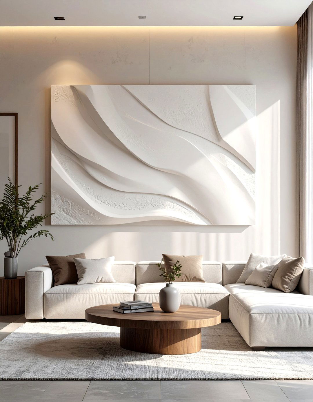 The Textured Plaster Art Wall - 30 home wall decor ideas