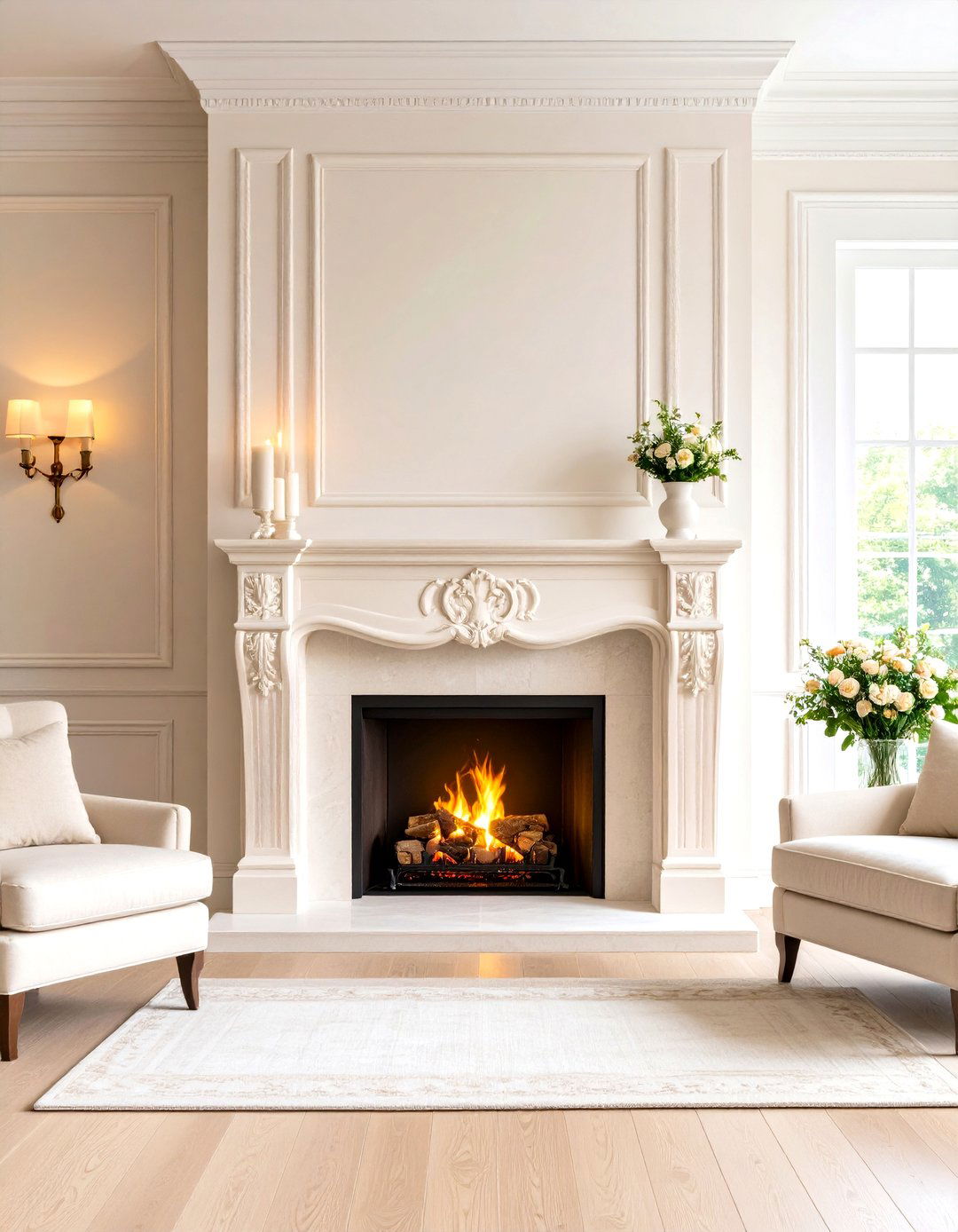 The Textured Plaster Fireplace Finish - 30 living room modern fireplace ideas