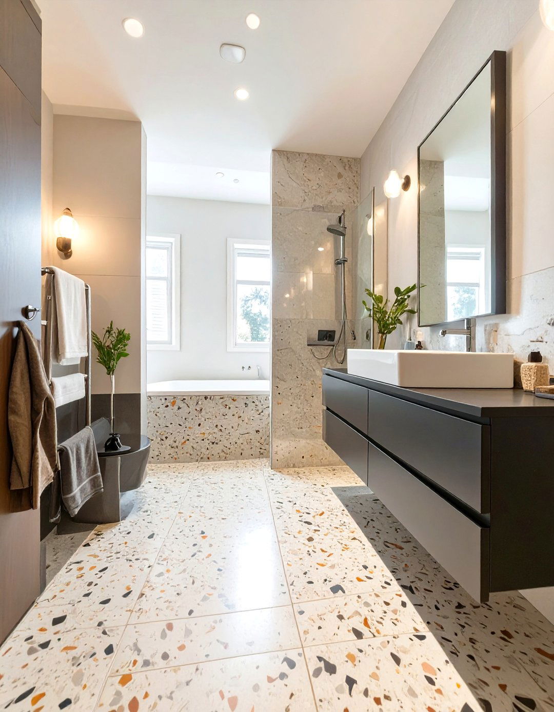 The Textured Terrazzo Bathroom - 30 masculine bathroom ideas