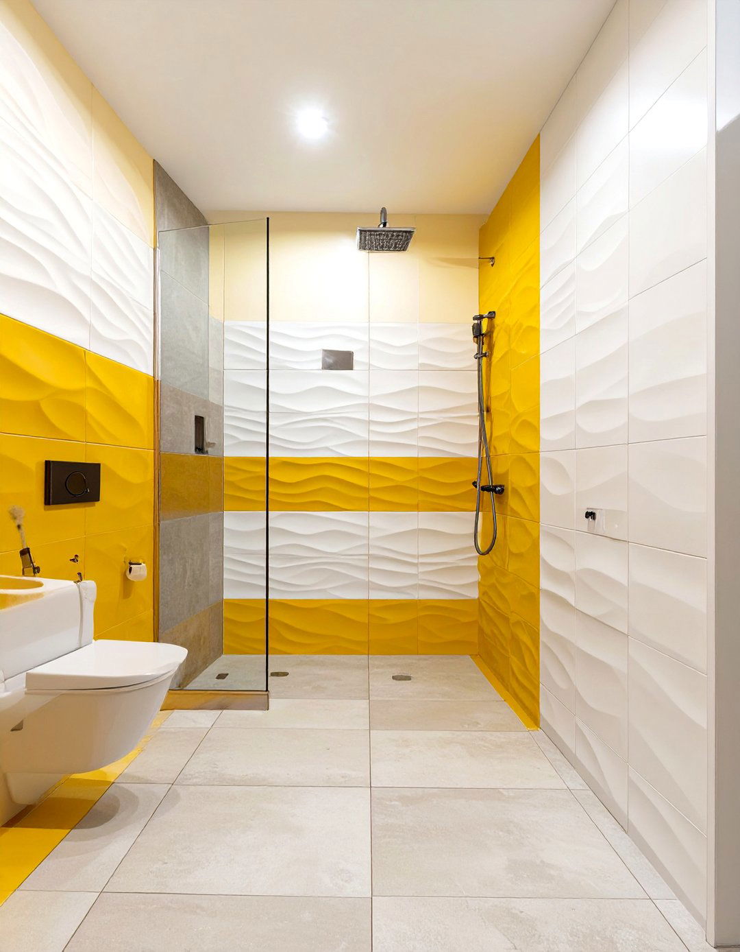 The Textured Wall Handicap Shower - 30 handicap shower ideas