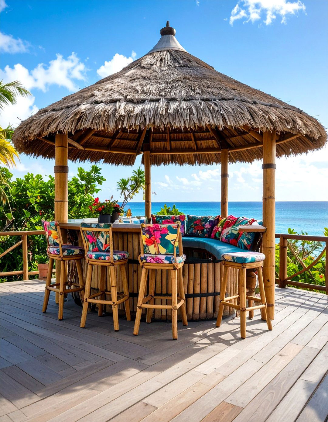 The Thatched Roof Tiki Gazebo - 30 gazebo on deck ideas
