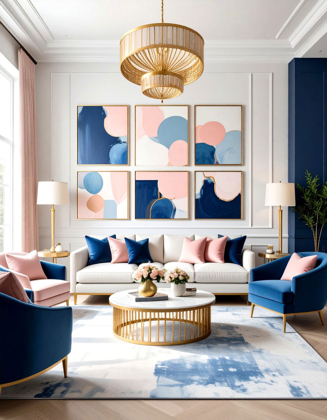 The Themed Color Palette Gallery Wall - 30 living room gallery wall ideas