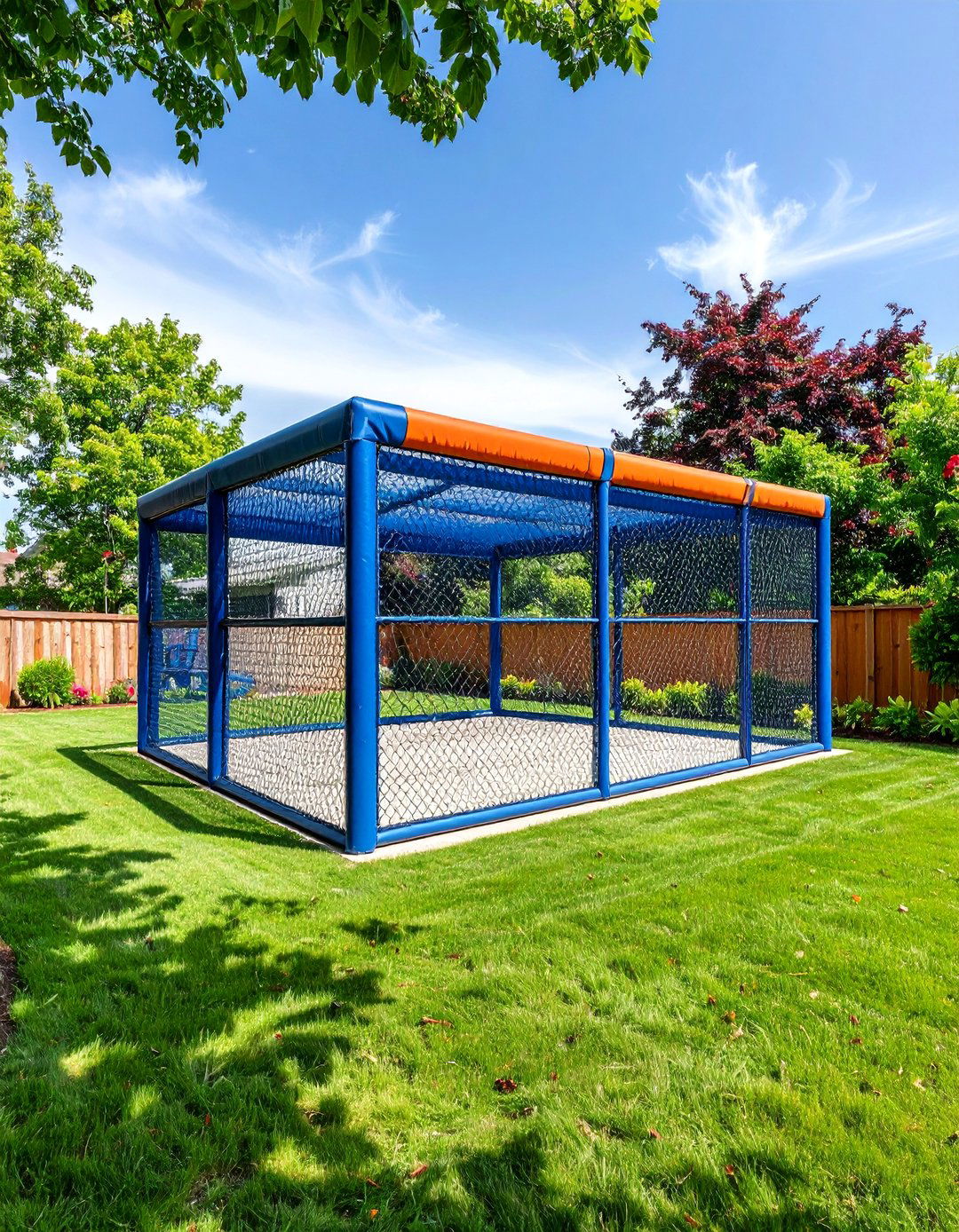 The Themed Team Colors Batting Cage - 30 backyard batting cage ideas