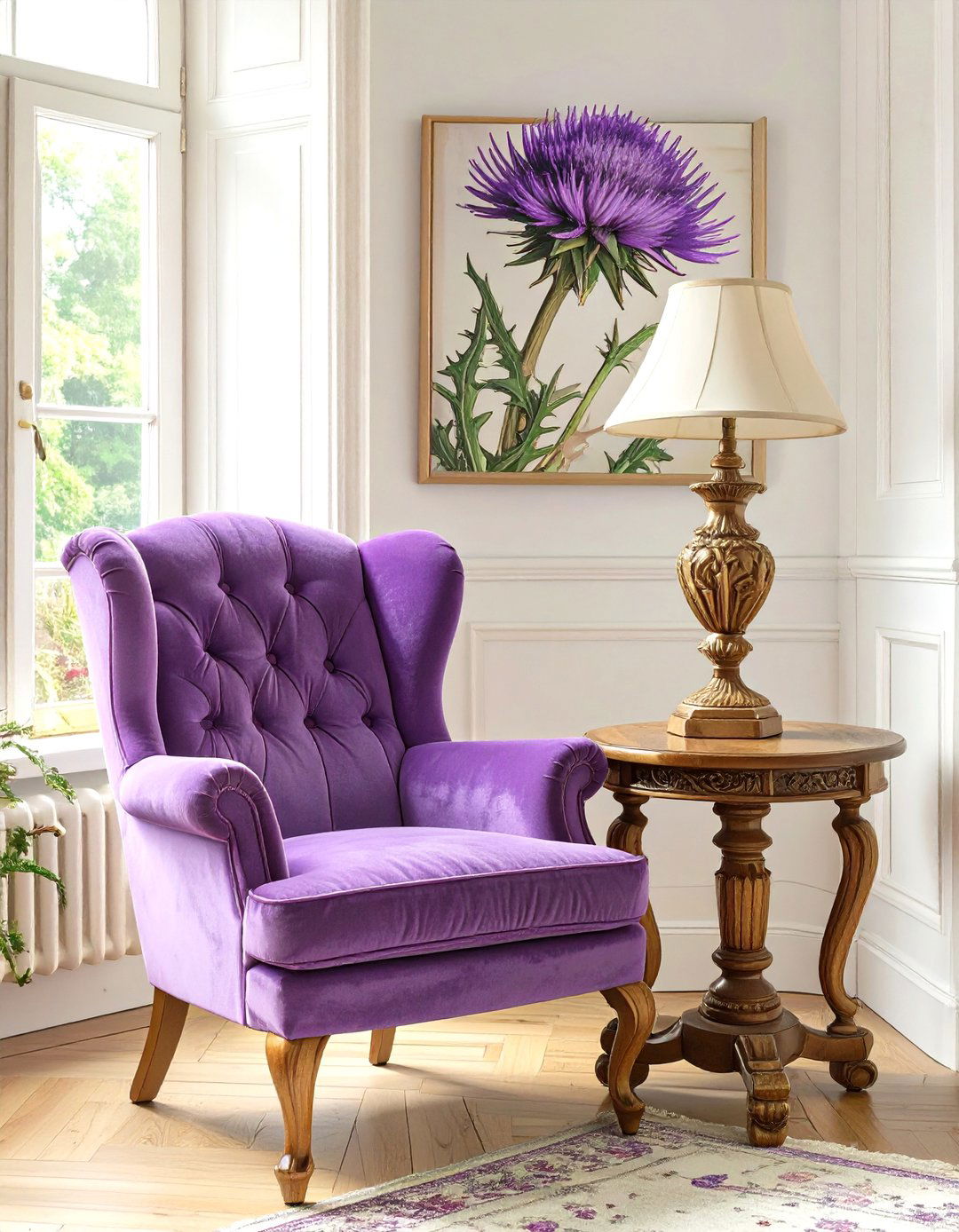 The Thistle Motif Reading Corner - 30 art nouveau interior design ideas
