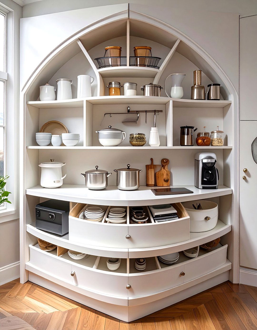 The Three Quarter Circle Lazy Susan - 30 blind corner kitchen cabinet ideas